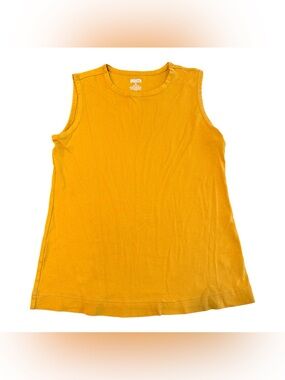 Duluth Trading Co Women’s Md Mustard Yellow 100% Cotton Tank Top Casual Basic